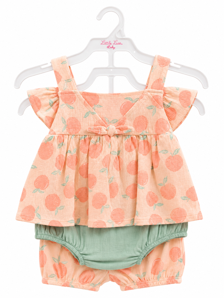Set de 4 piezas de tonos melocoton 12 meses