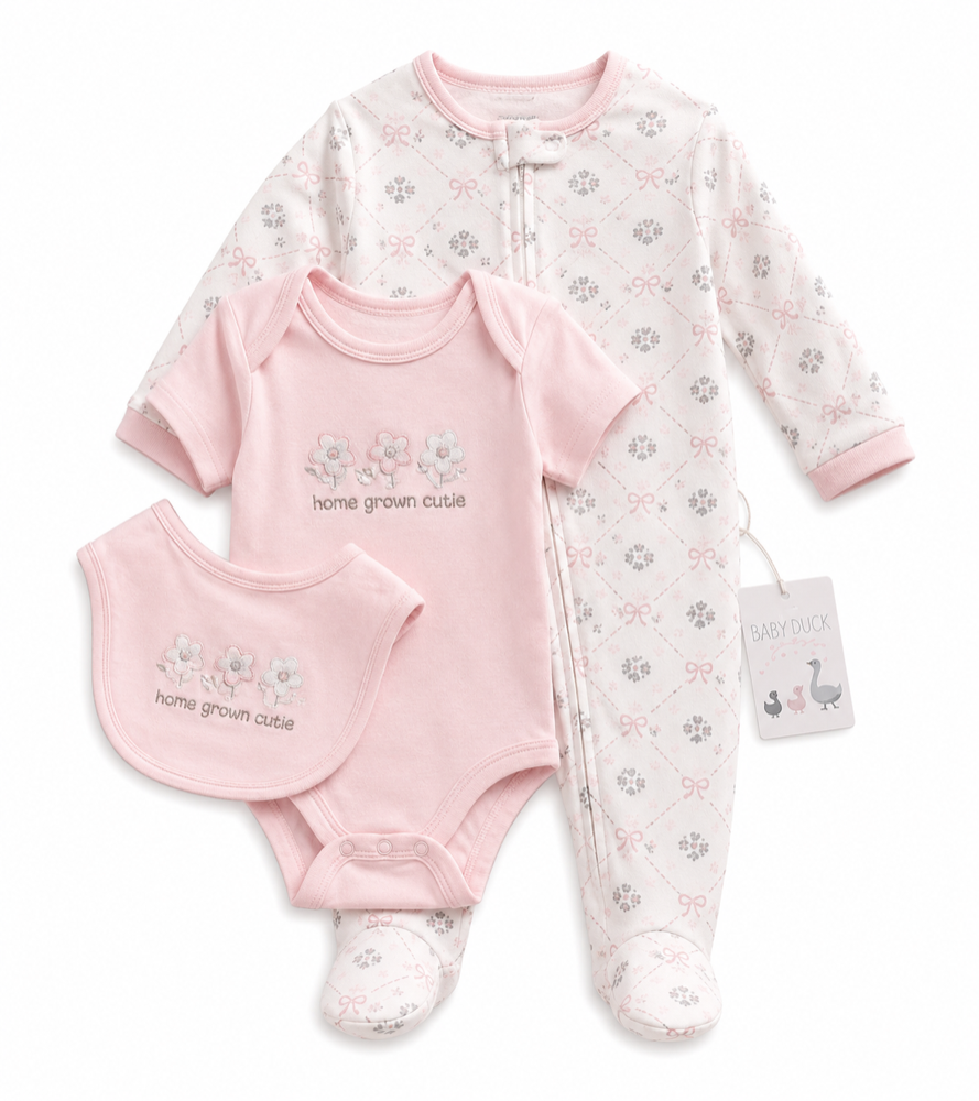 Set de pijama,body y babero 6-9 meses