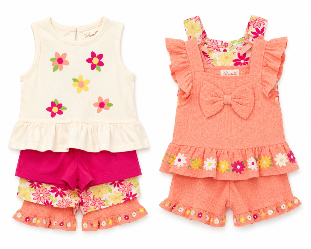 Set de 6 piezas de flores 18 meses