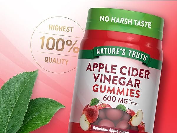 GOMITAS DE VINAGRE DE MANZANA NATURES TRUTH FRASCO X 100 GOMITAS