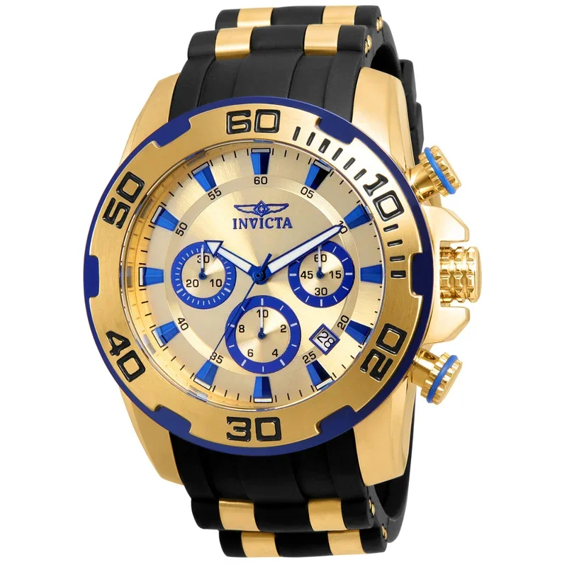 Pro Diver SCUBA Men's Watch - 50mm, Gold, Black (22308)
