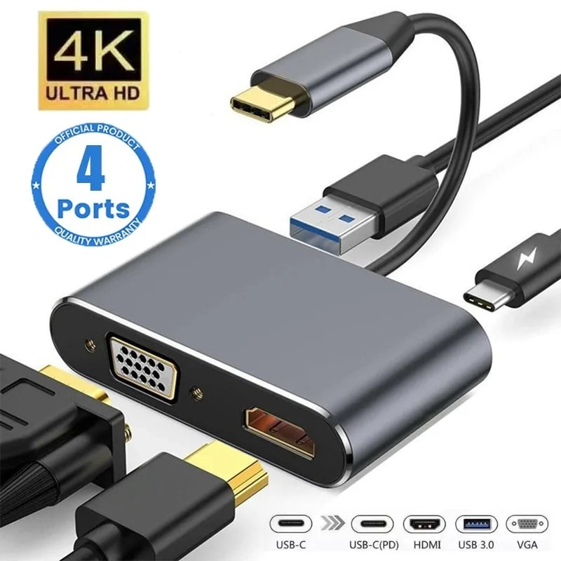 Adaptador HUB 4 en 1 Tipo C