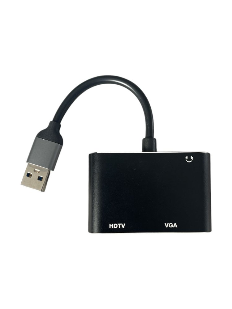 Hub USB 3 en 1 HDMI VGA Auxiliar