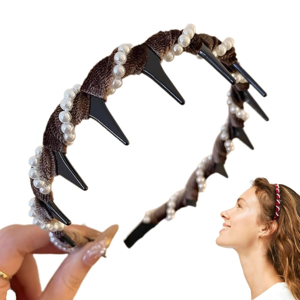 diadema estilo los 90 con perlas