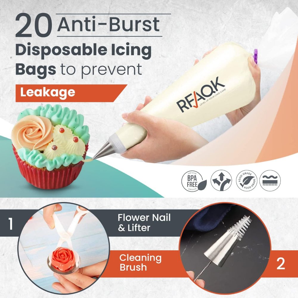 cajita de rfaqk piping bags tips set