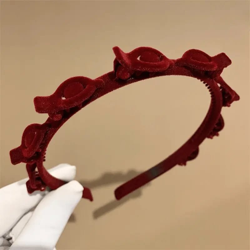 diadema roja con chongitos