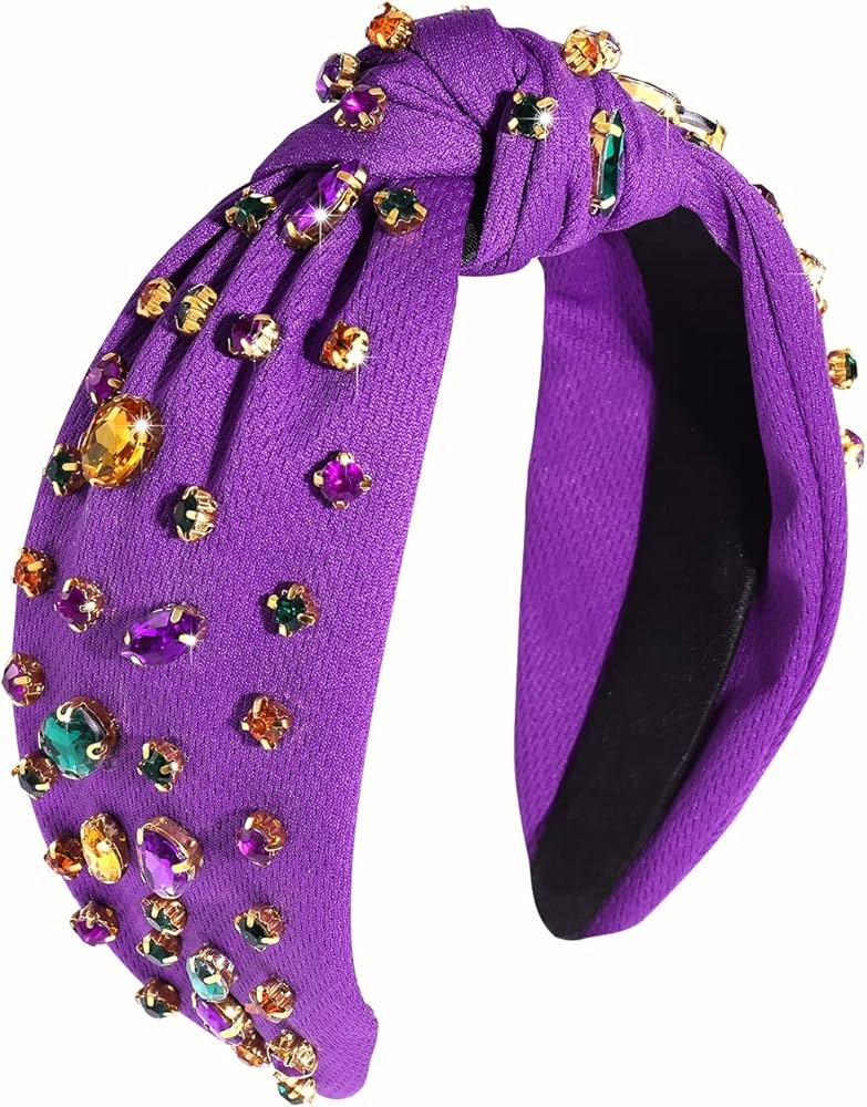 diadema morada con adornos