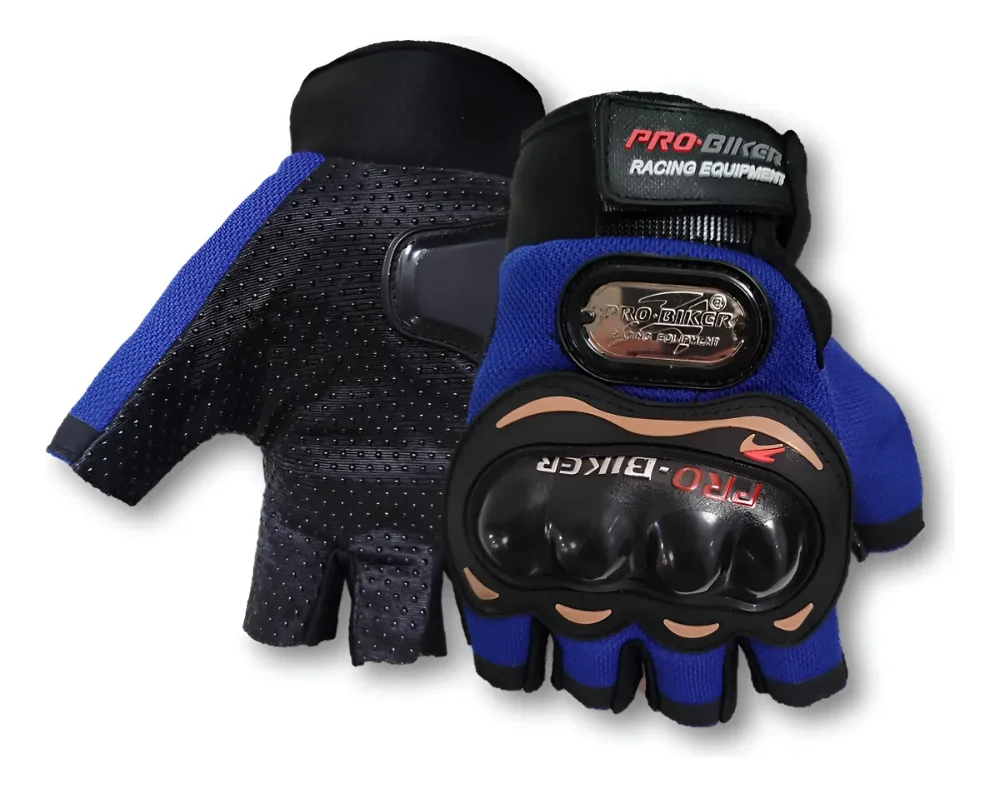 GUANTES CORTOS CON PROTECTOR PROBIKER AZUL BUONI MAXXPRO
