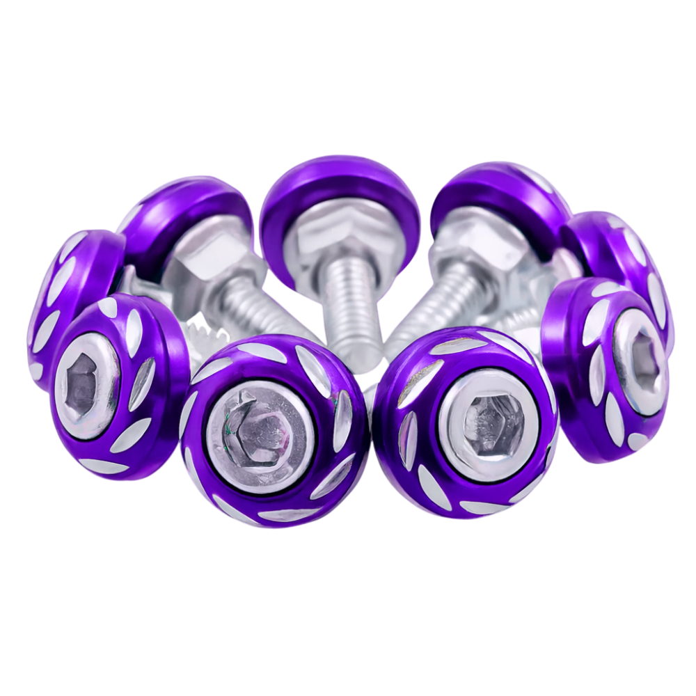 TORNILLOS DECORATIVOS PARA PLACA EN PAR MORADO BUONI MAXXPRO