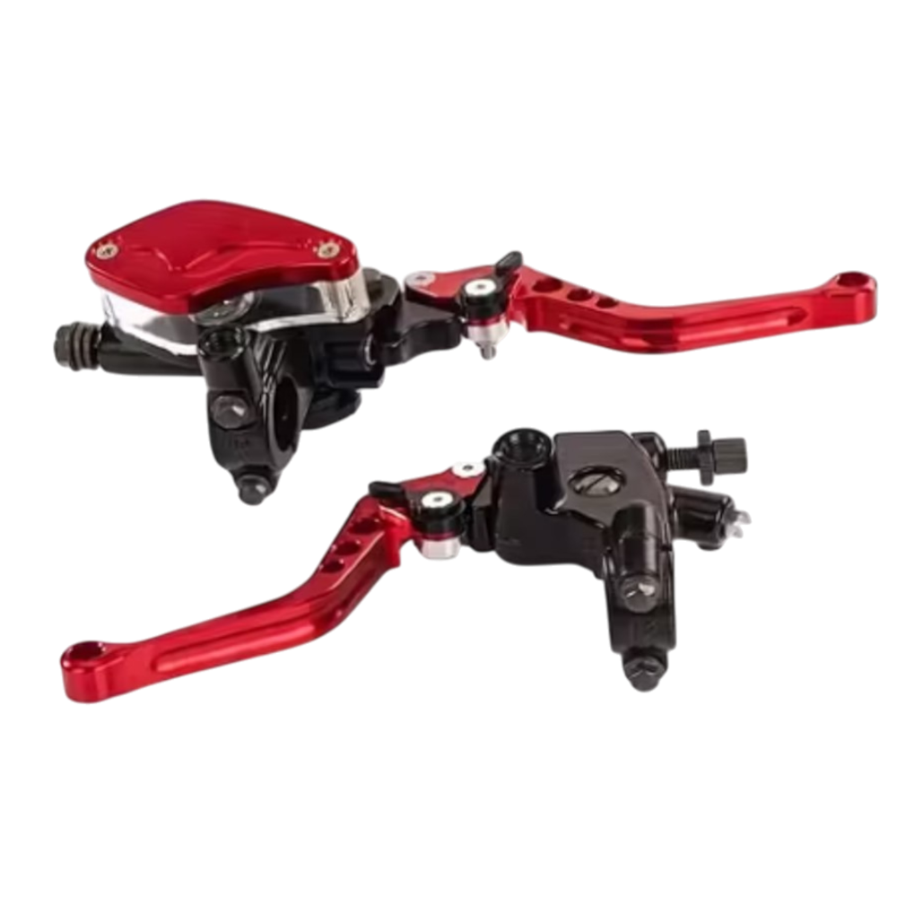 MANECILLAS DE LUJO RACING + BOMBA DE FRENO ROJO BUONI MAXXPRO