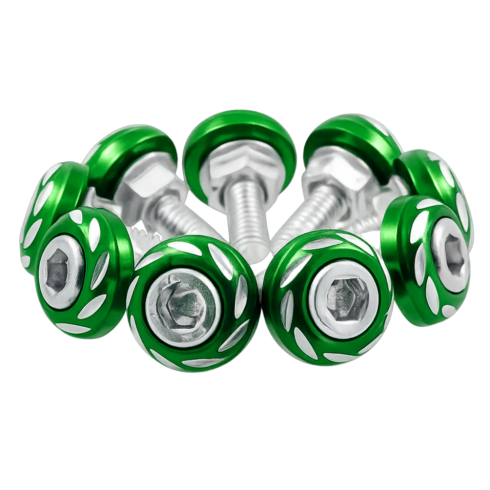 TORNILLOS DECORATIVOS PARA PLACA EN PAR VERDE BUONI MAXXPRO