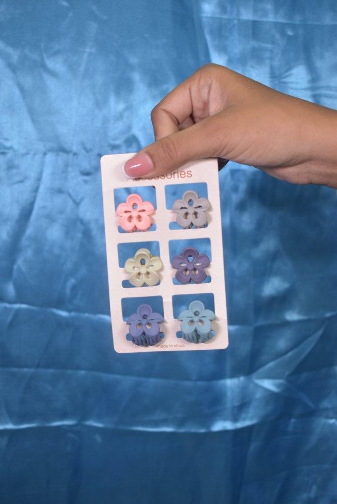 Gancho mini florecita colores x 6