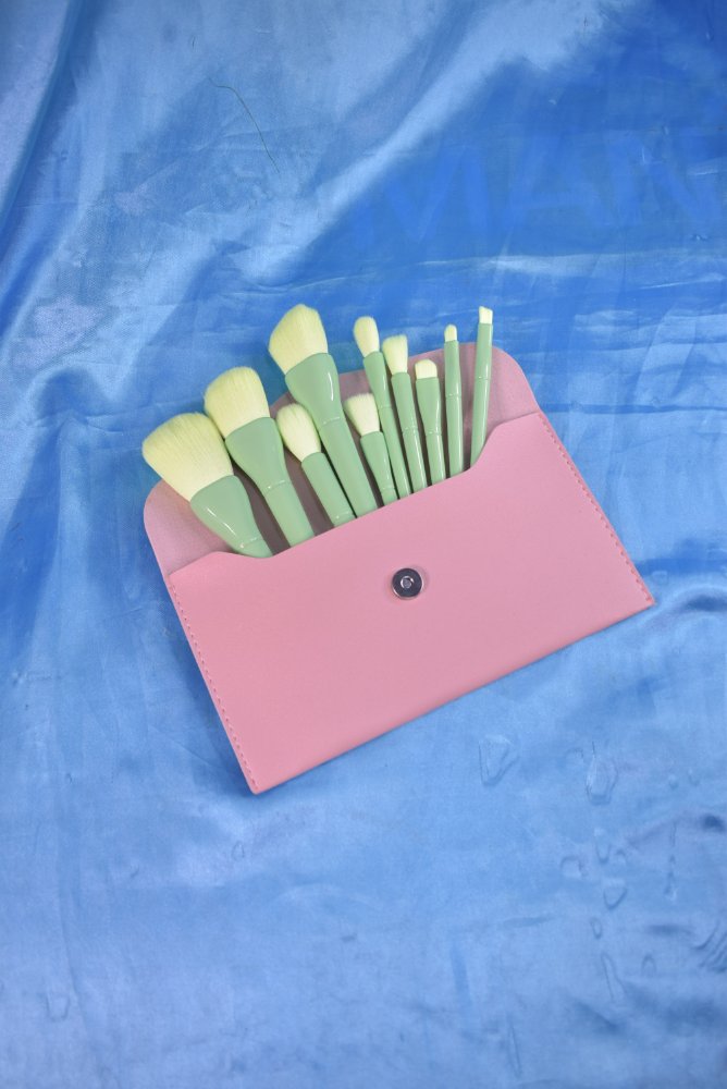 Brochas x10 Verde Neon+Cartera