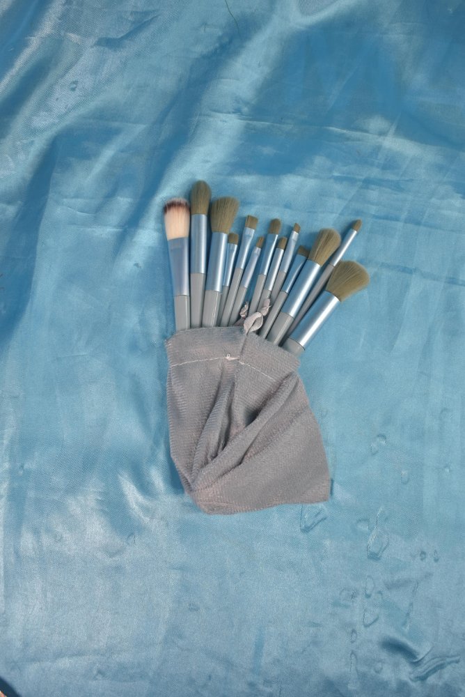 Kit De Brochas x10 Azules Grandes +Tela