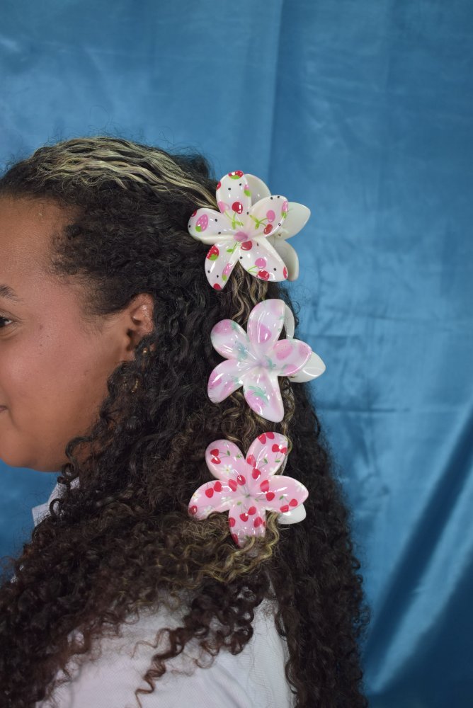 Gancho Flor Hawaiana Cereza