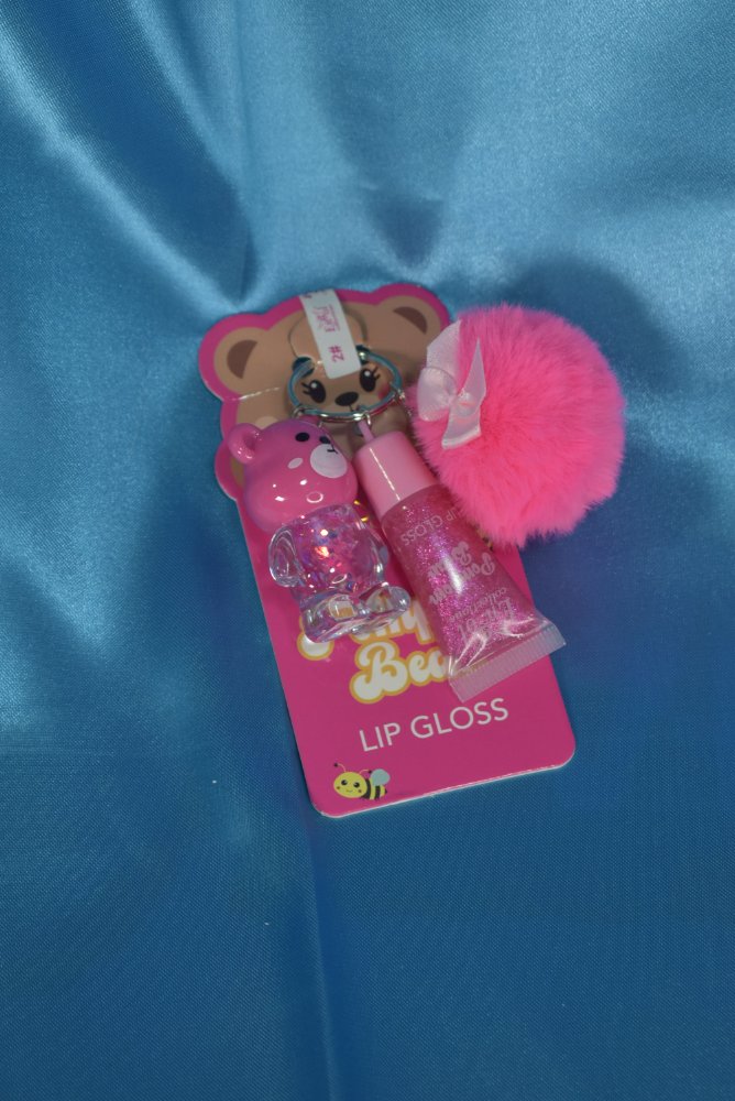 Llavero pompom bear lip gloss engol