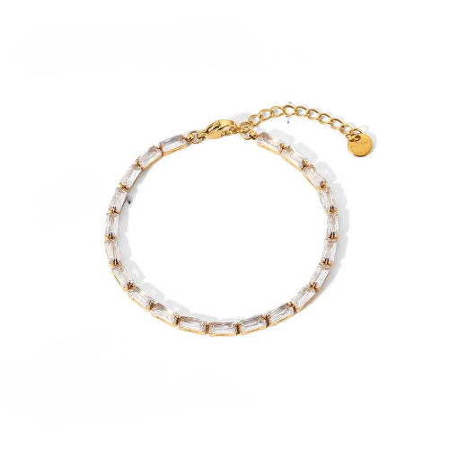 Pulsera zirconias alargadas