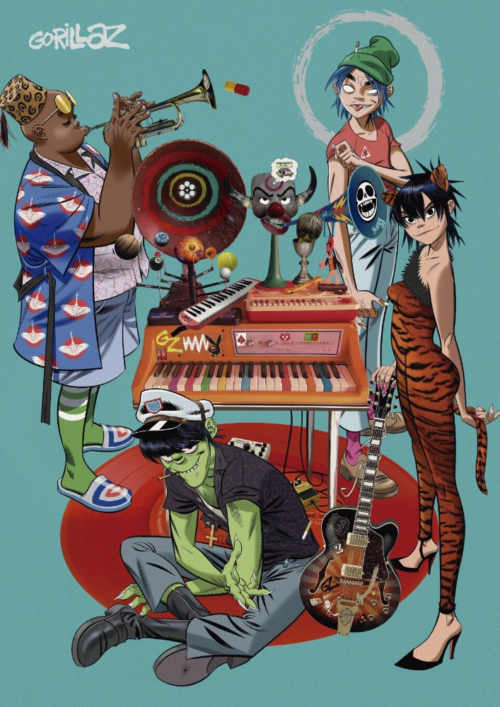 Poster Gorillaz integrantes