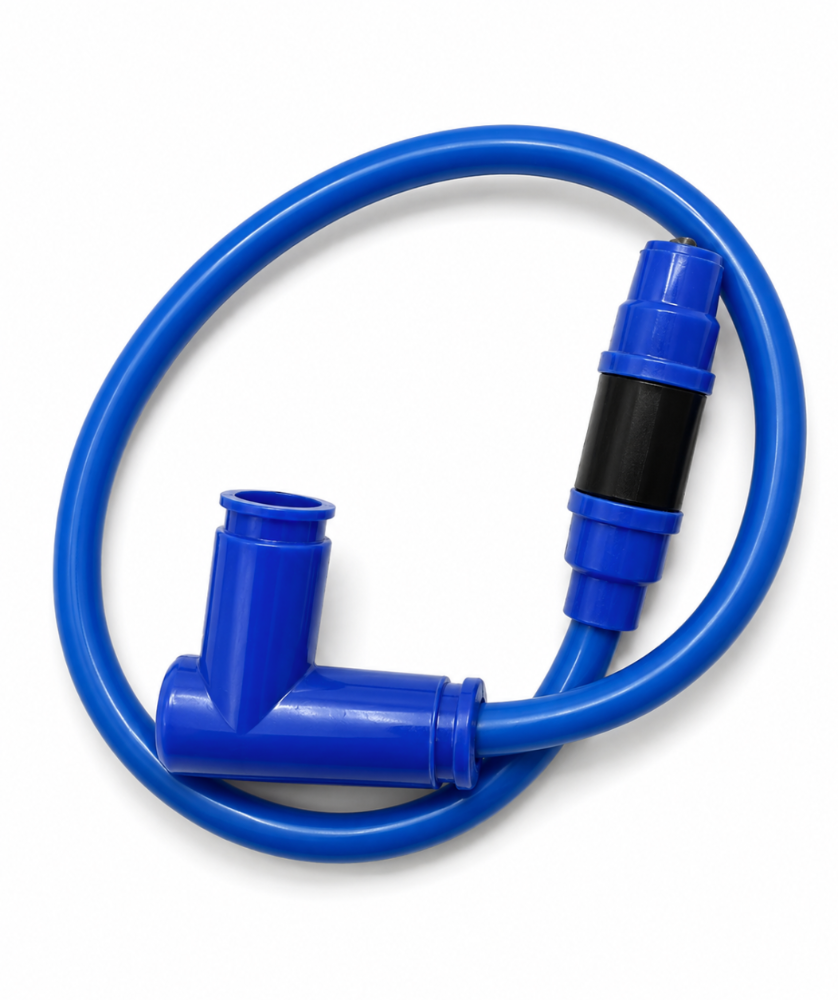 CAPUCHON DE BUJIA CON CABLE COLOR AZUL SPLIT FIRE 8MM