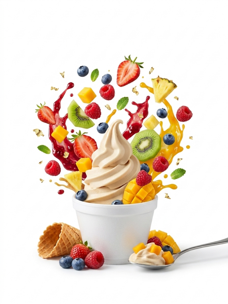 Ensalada de frutas con helado