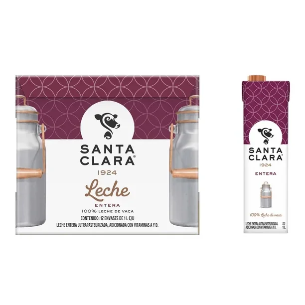 LECHE SANTA CLARA 1 LITRO C/ 12 PZS
