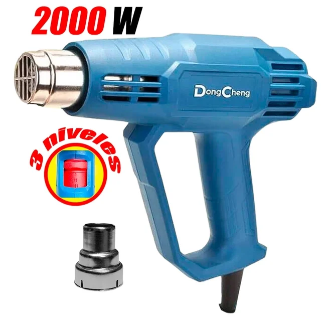 PISTOLA CALOR DONGCHENG DQB05-2000 2000W AIRE CALIENTE 50 / 400 / 600 °C 3