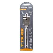broca plana 11/8  para madera y laminados tipo mecha   trupper 11387