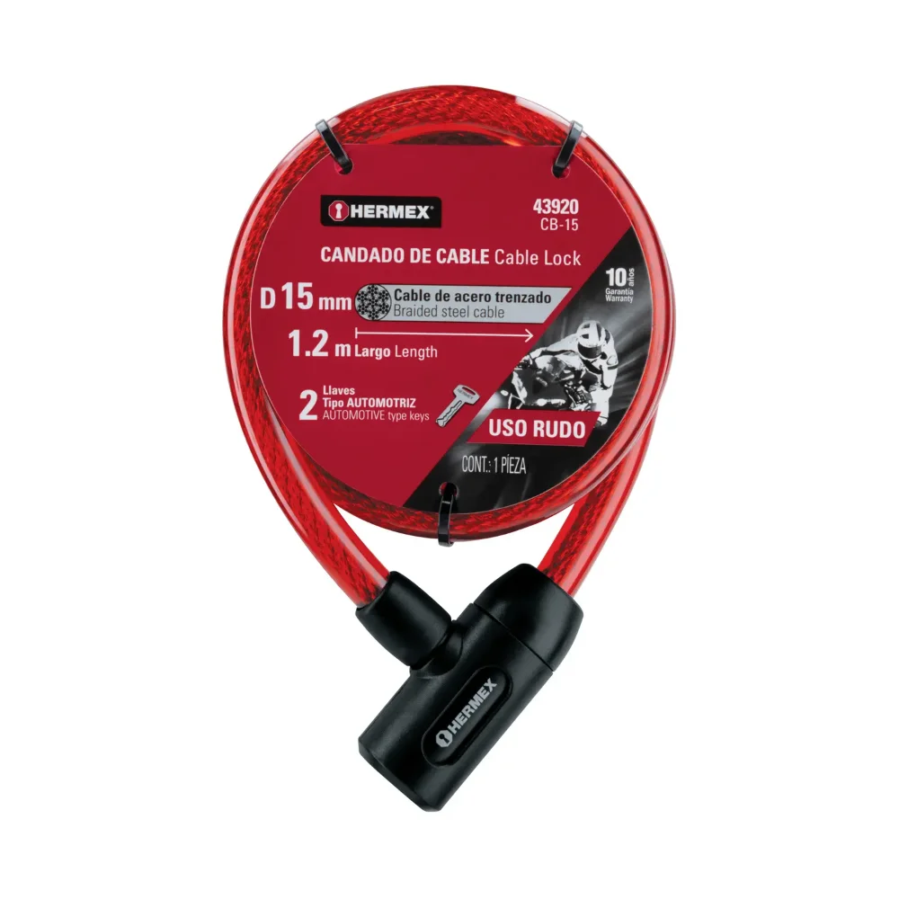 CANDADO DE CABLE  HERMEX 43920