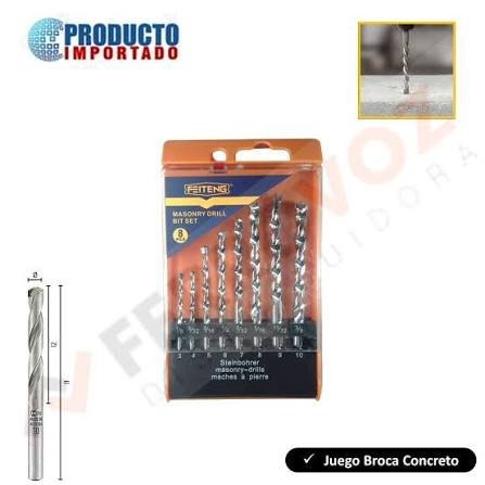 KIT BROCA MADERA 8 PCS FEITENG