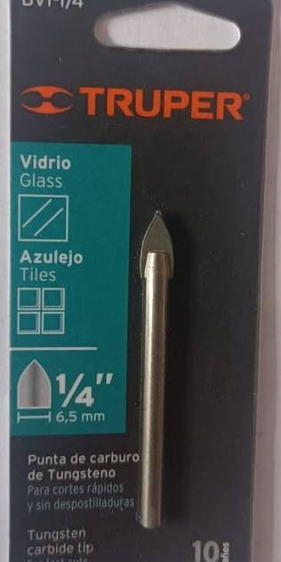 BROCA VIDRIO Y AZULEJO 1/4 TRUPER 11702