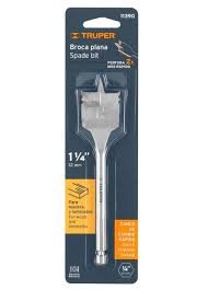 broca plana 11/4 para madera y laminados tipo mecha   trupper 11390