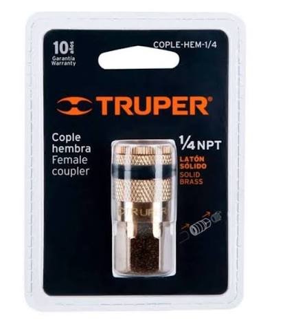 COPLE HEMBRA 1/4 NPT TRUPPER 19084