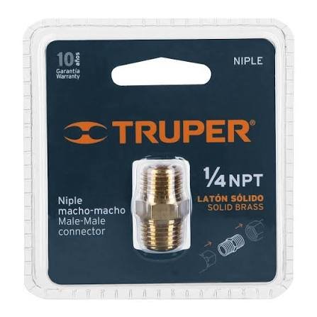 NIPLE MACHO  LATON SOLIDO 1/4 NPT
