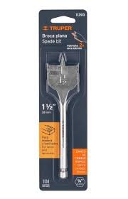 broca plana 11/2 para madera y laminados tipo mecha   trupper 11393