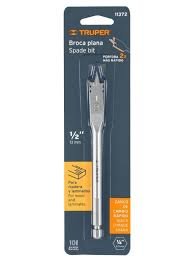 BROCA PLANA 1/2" PARA MADERA Y LAMINADOS TIPO MECHA TRUPPER 11372