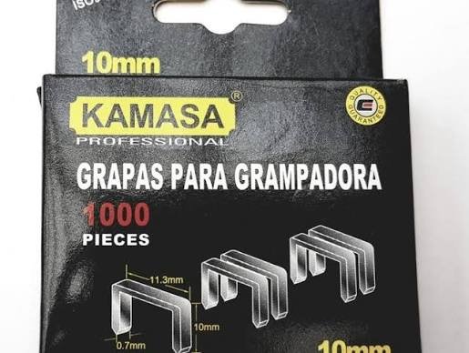GRAPAS PARA GRAMPADORA PROFESIONAL KAMASADE 10 MM  1000 PCS - KAMASA