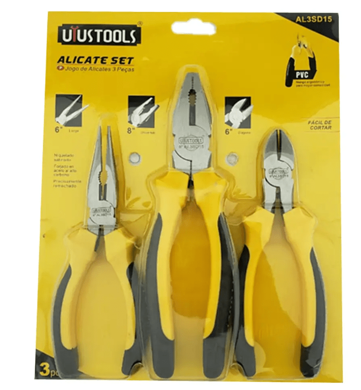 ALICATE SET JUEGO DE 3 PIEZAS UYUSTOOLS - AL3SD15
