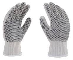 GUANTES CON PUNTOS NEGROS DE TELA