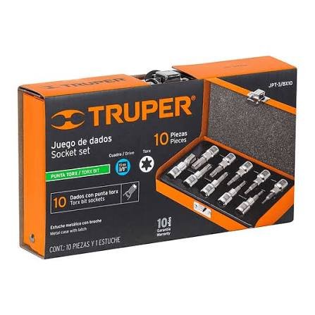 JUEGO DE 10 DADOS CON PUNTA TORX TRUPPER -13976