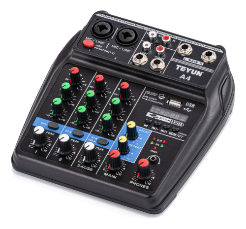 Mezclador de audio Digital Bluetooth Mezcladora 4 canales Audishako A4 Consolas de audio Fuente De Alimentación De, Estudio de grabacion,Interfaces Xlr.