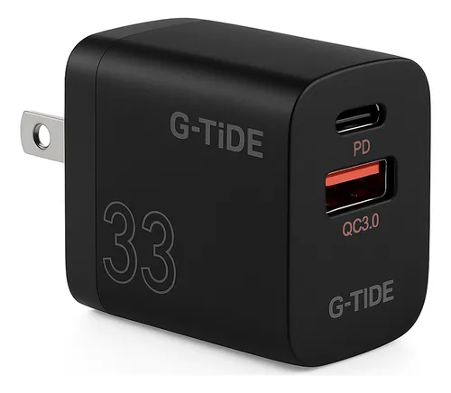 Cubo usb y tipo c de 33w negro
