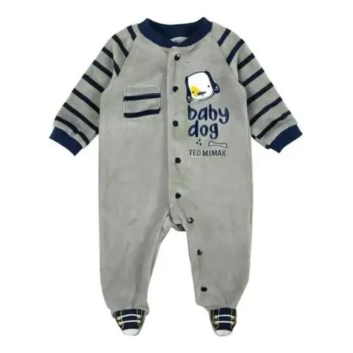 Traje 1 pieza gris perrito 0m
