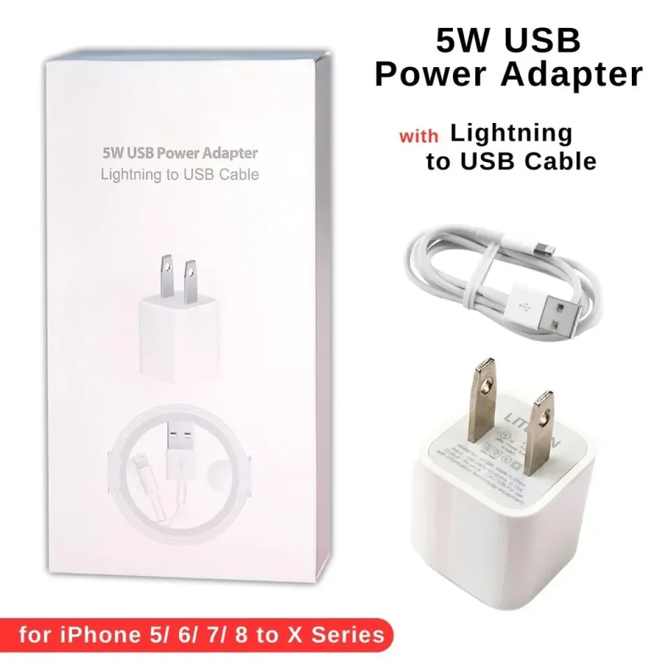 5W USB POWER ADAPTER LIGHTNING TO USB CABLE