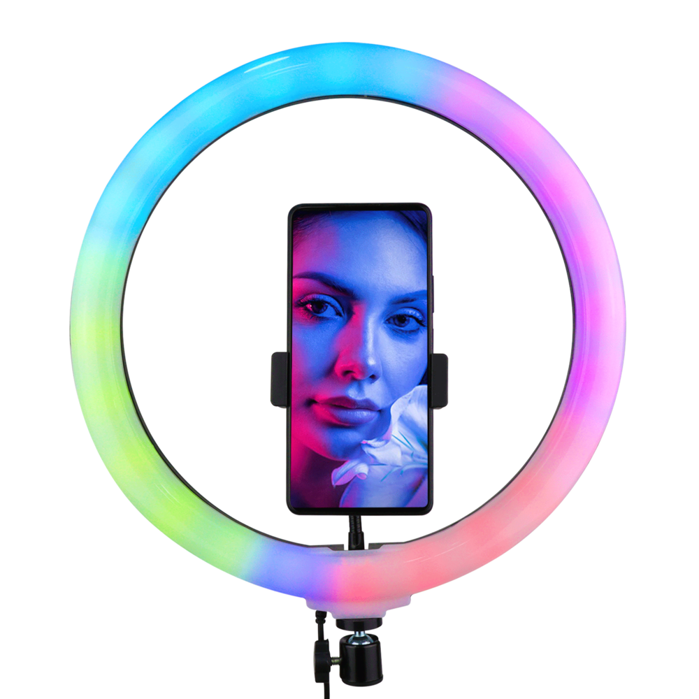 ARO DE LUZ 33 CMS RGB + TRÍPODE 2.1MTRS