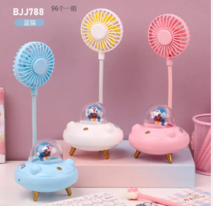 BJJ788 KIPAS ANGIN MINI + LED & USB LUCU KIPAS ANGIN KARAKTER LUCU