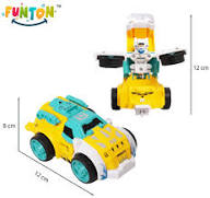 Funton Transforming Cars with Go and Action on Impact 2 Numbers in one Box for Kids to Play and borthday Gift for Boys