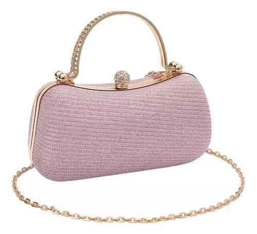 CARTERA ROSADA DORADA
