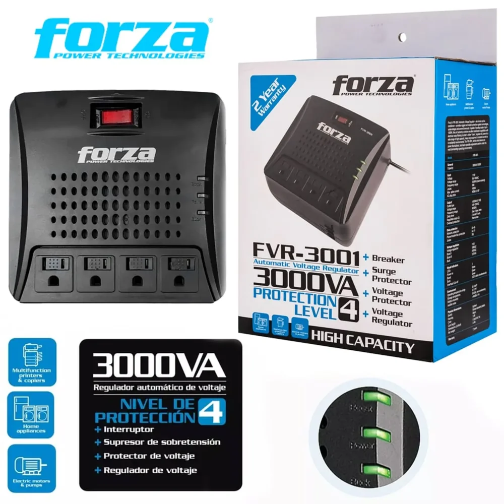ESTABILIZADOR 6000VA x4 FORZA FVR-3002