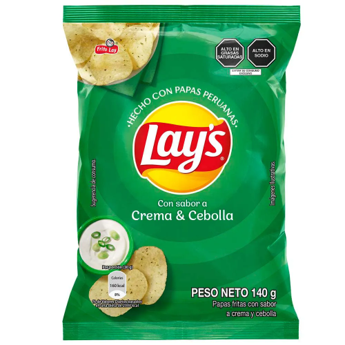 PAPAS LAYS QUESO CREMA Y CEBOLLA