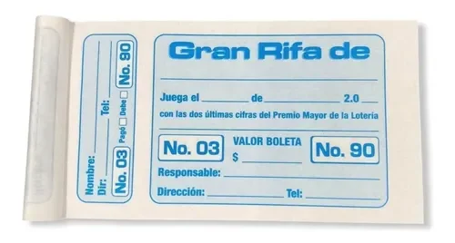 TALONARIO DE RIFA MEDIANA